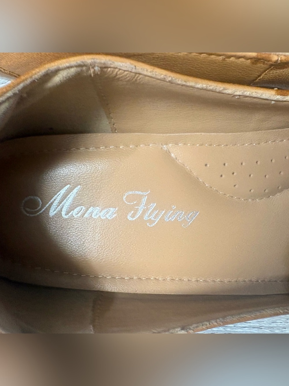 Mona Flying Classic Tan Leather Pointed-Toe Pumps - Women's - Picture 4 of 12